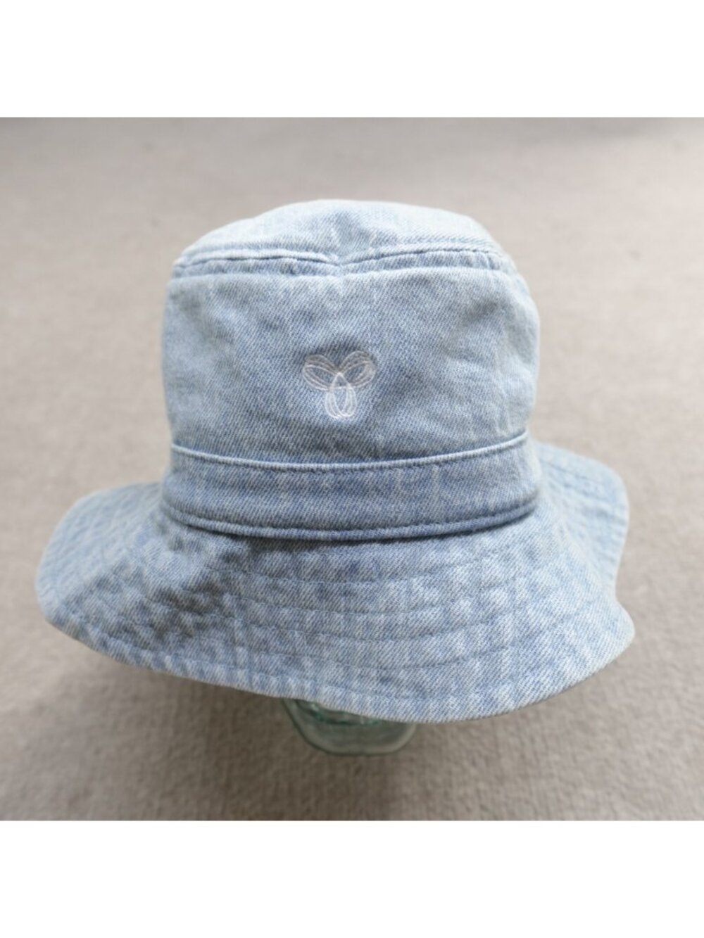 TNA Womens Bucket Hat Small Medium Blue Denim Embroidered Aritzia